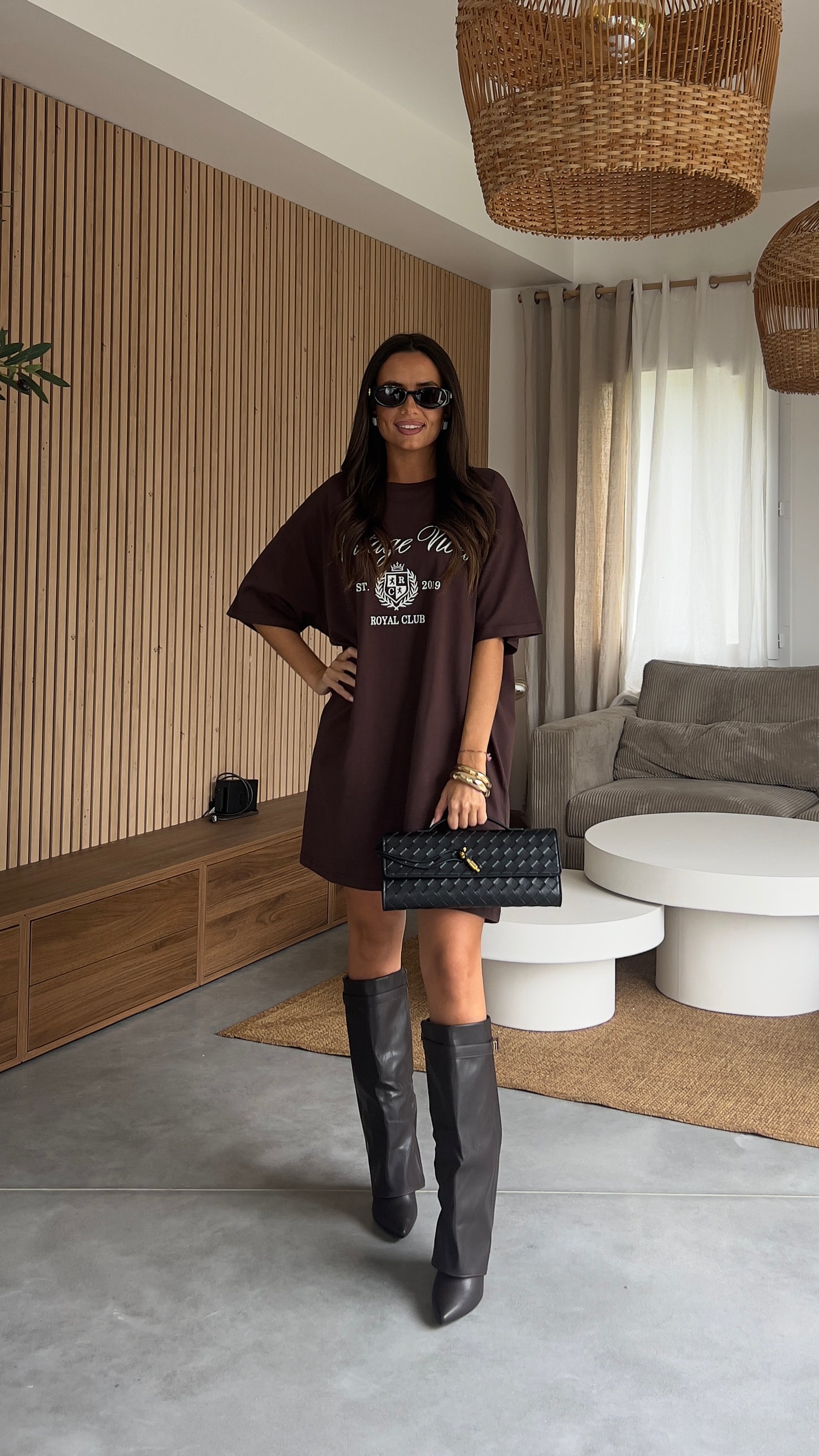 Robe t-shirt - chocolat