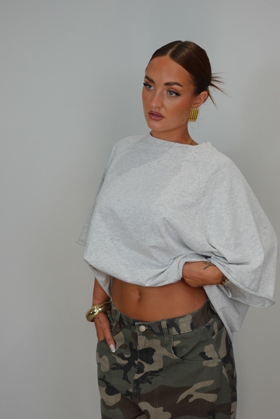 T- shirt loose - gris clair