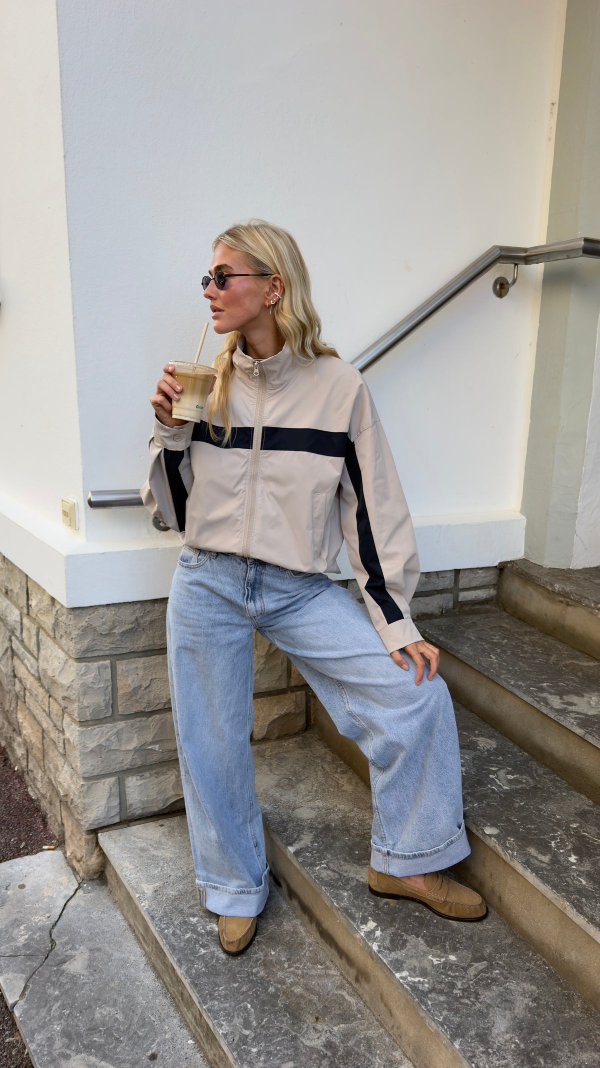 Baggy jeans taille basse - clair
