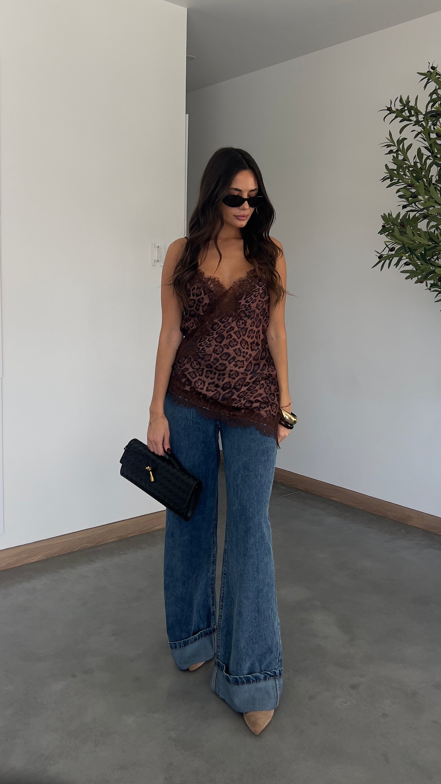 Haut asymétrique dentelle - léopard