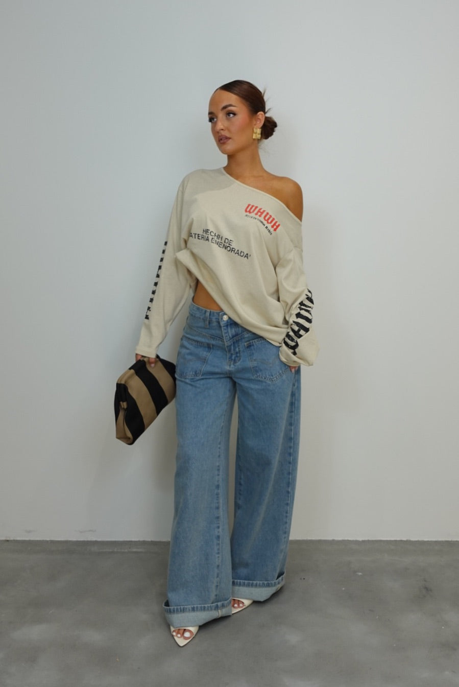 Haut loose imprimé - beige