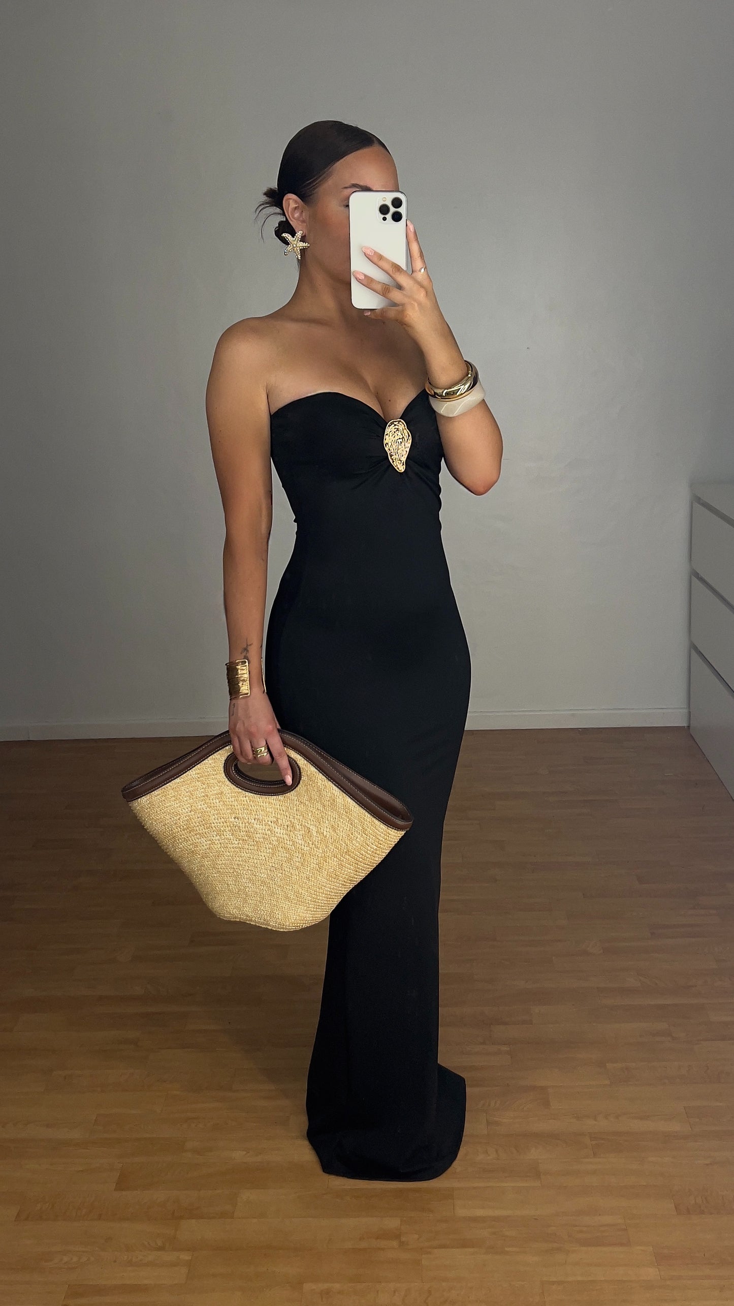PRÉCOMMANDES Robe bustier bijoux - noire (expédition dans 1 semaine)