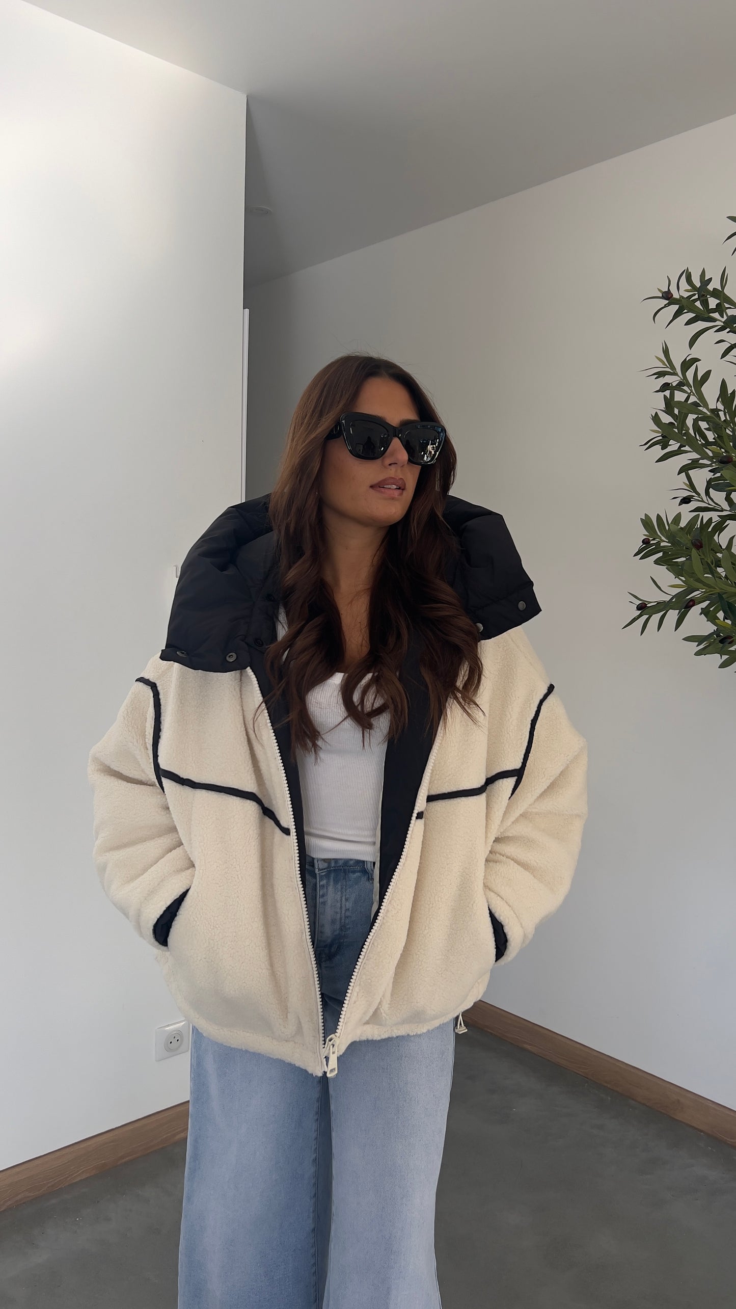 Doudoune moumoute - crème