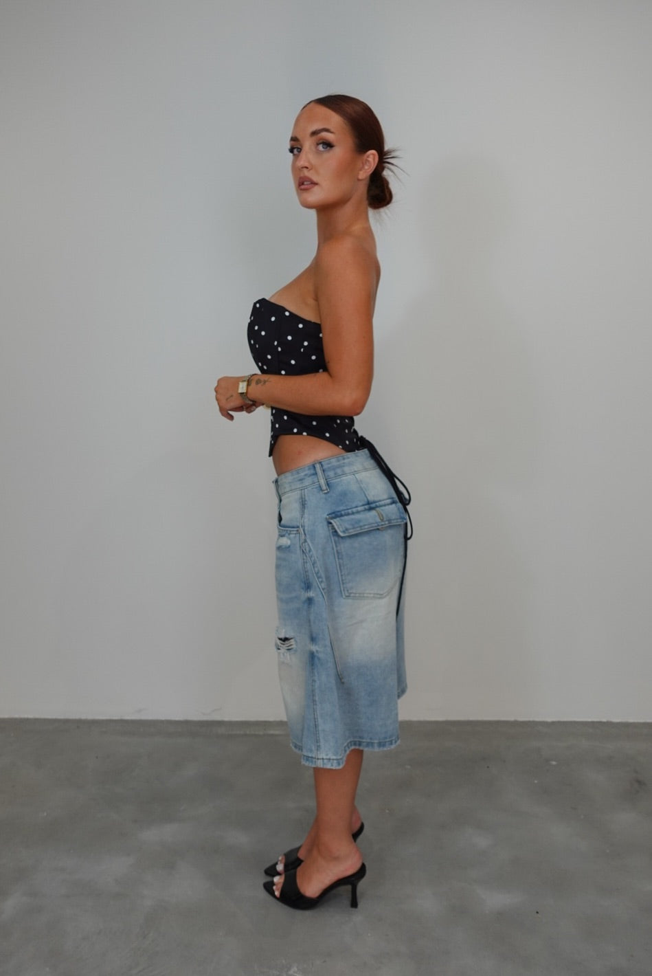 Corset à pois - noir