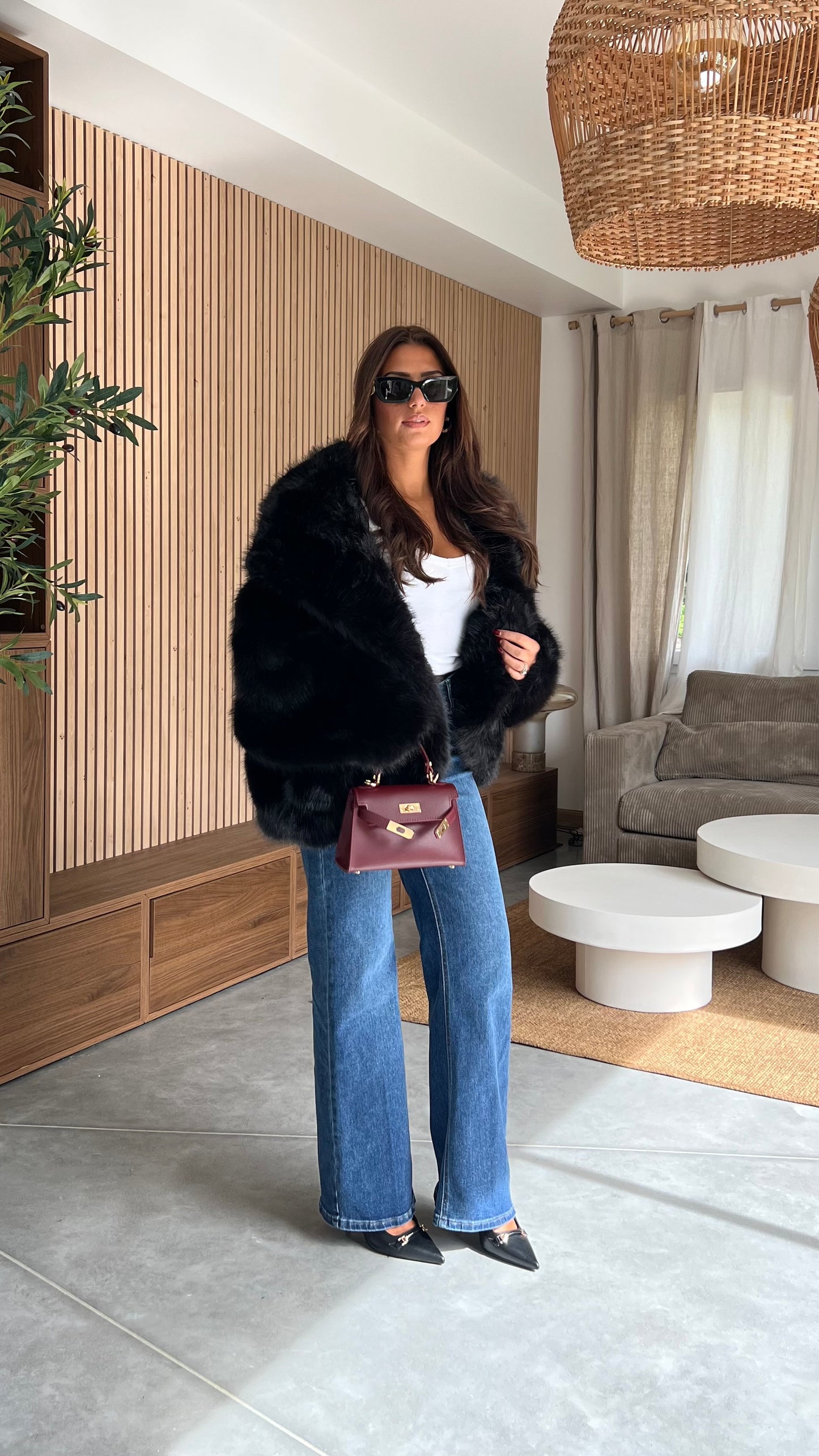 Fausse fourrure - noire