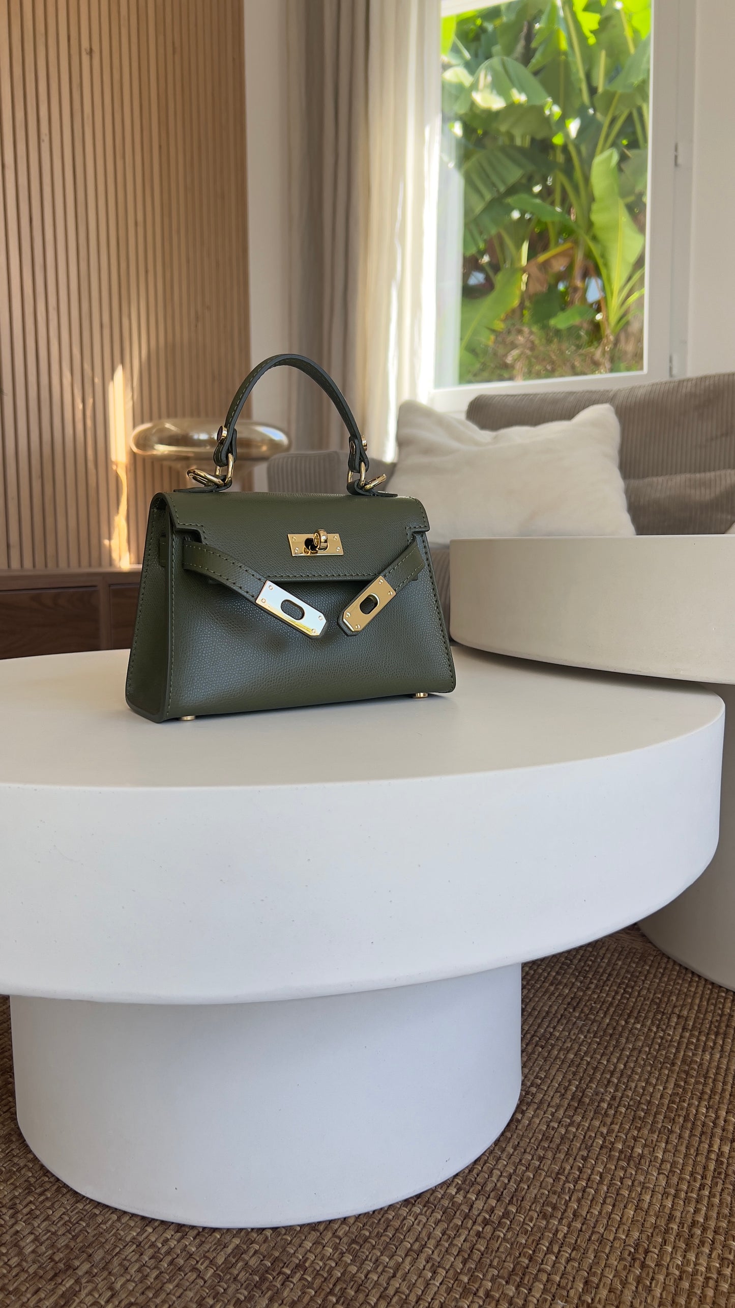 Sac inspiration en cuir - kaki