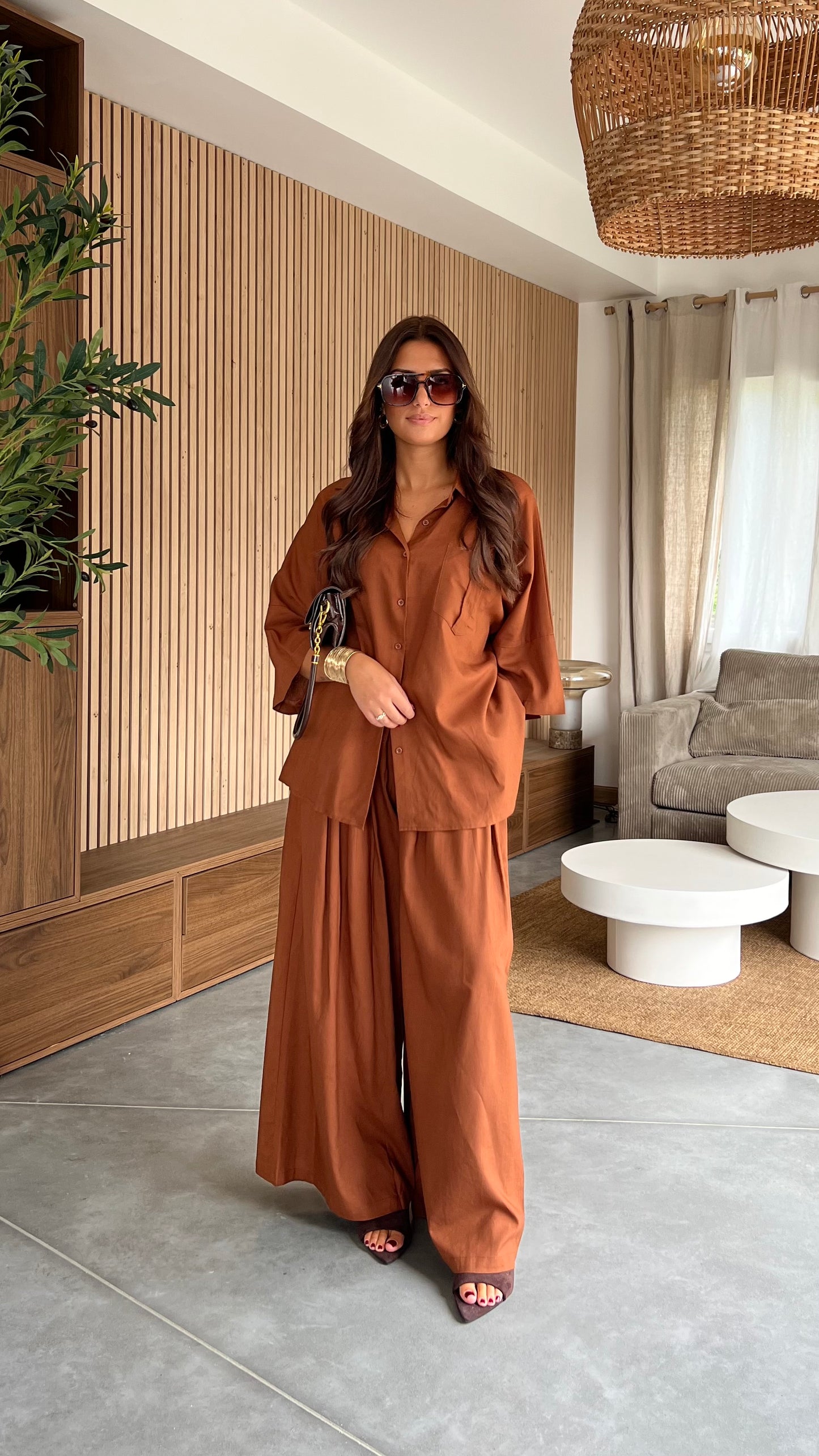 Ensemble oversize - camel