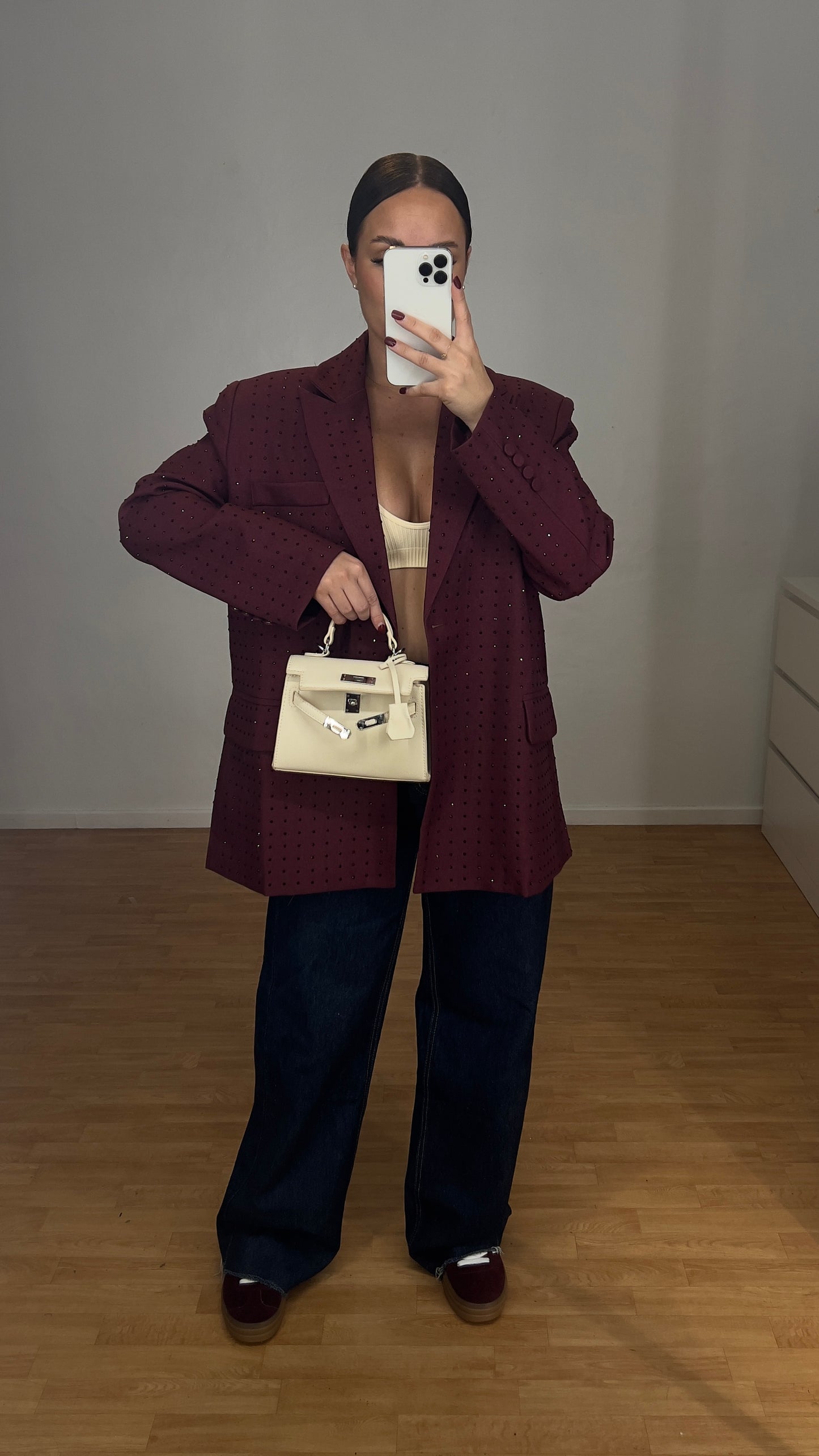 Blazer strass oversize - Bordeaux