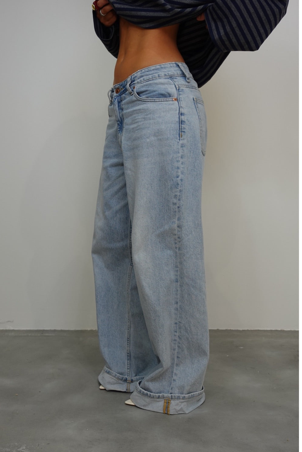 Baggy jeans taille basse - clair