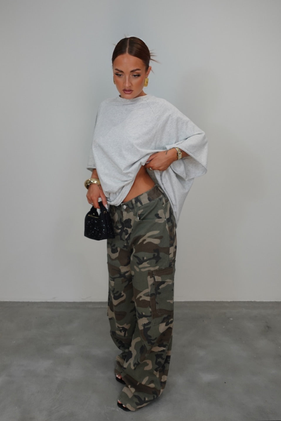 T- shirt loose - gris clair