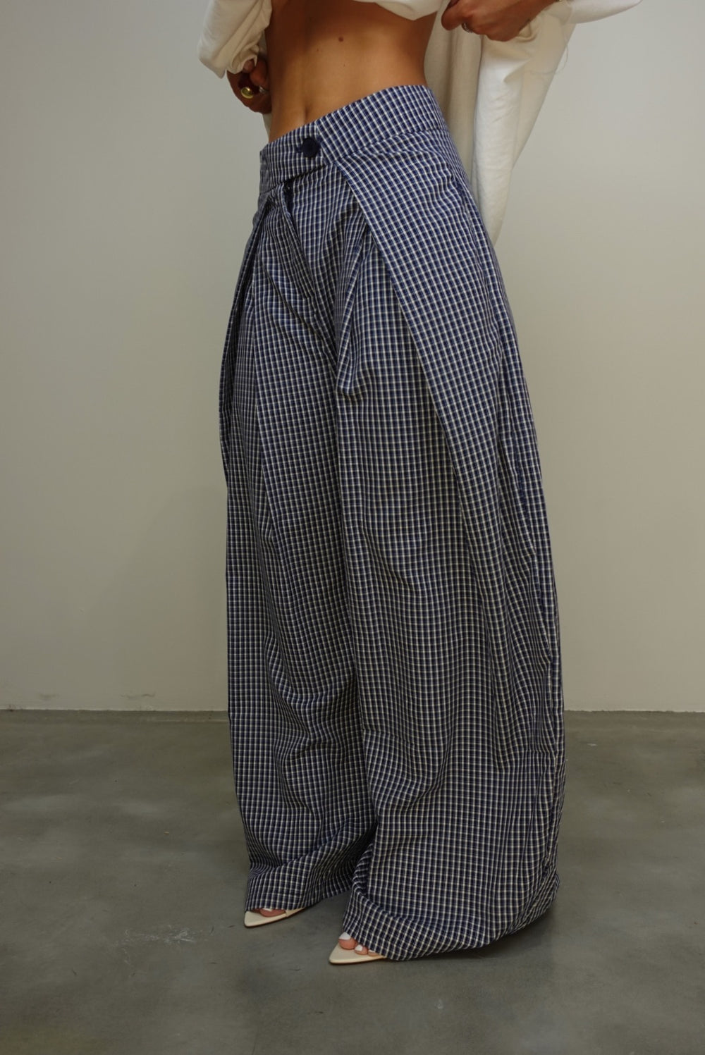Pantalon à carreaux - bleu marine