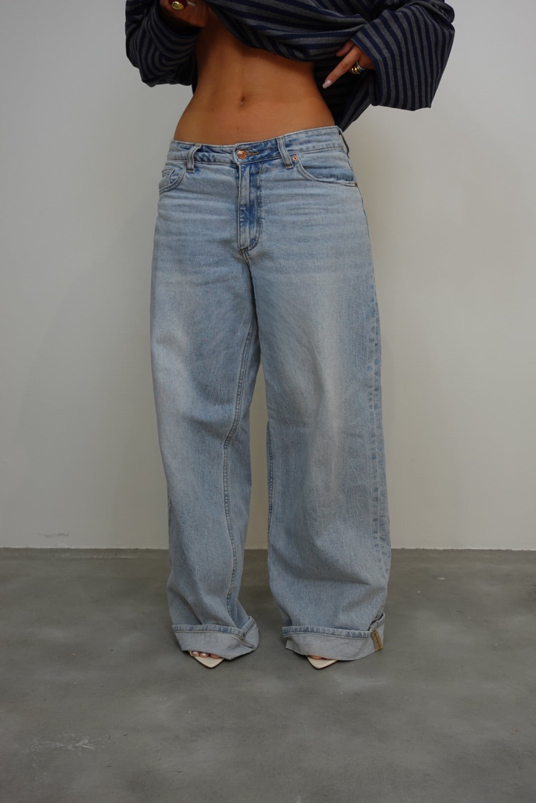 Baggy jeans taille basse - clair