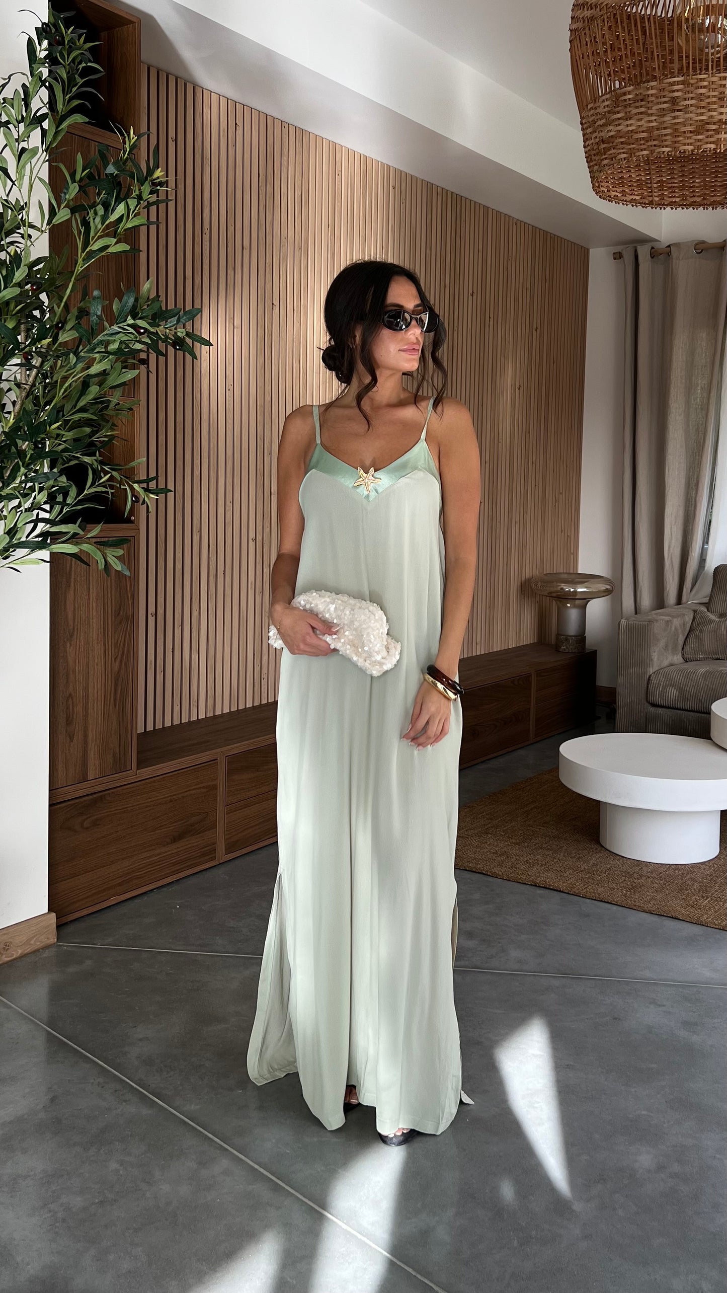 Robe étoile vert sauge