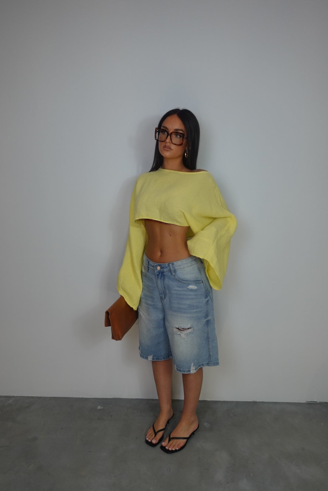 Haut fluide gaze de coton - jaune