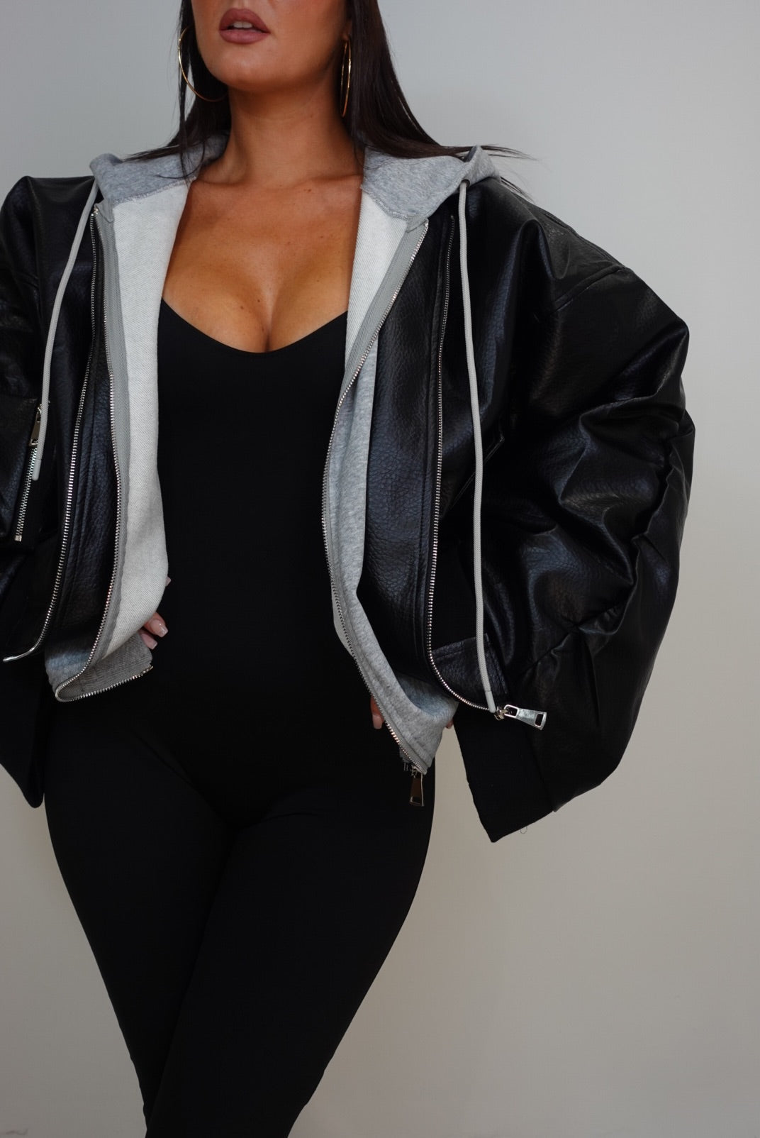 Veste sweat extra loose - noire