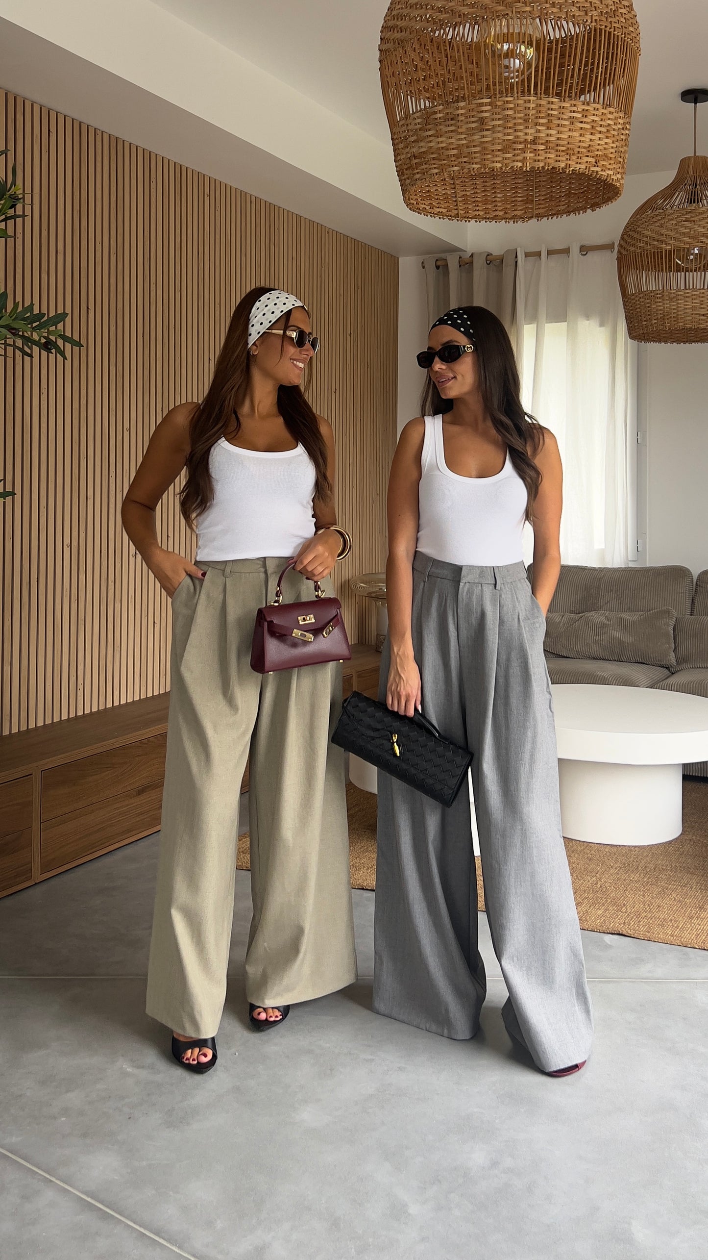 Pantalon tailleur simple - taupe