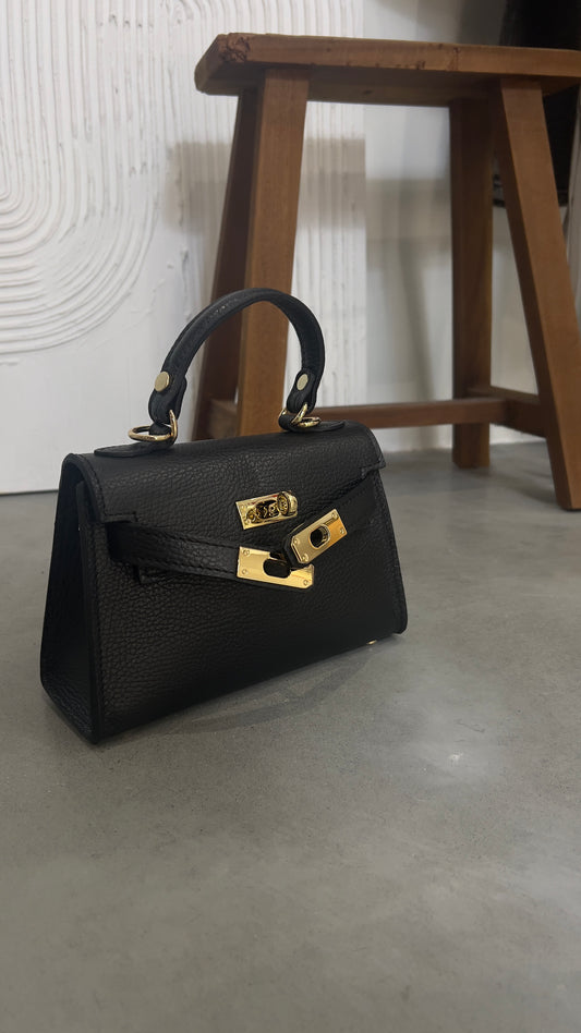 Sac en cuir H - noir