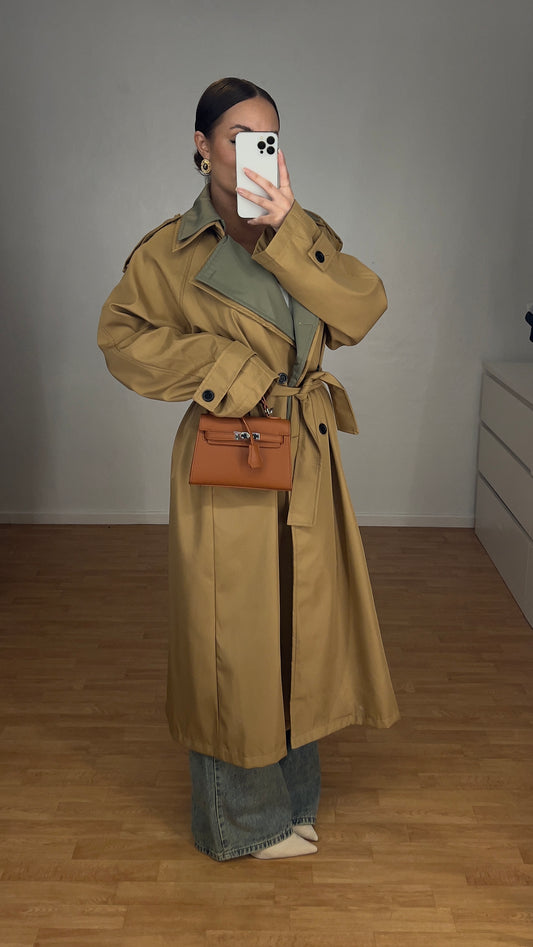Trench bicolore - camel