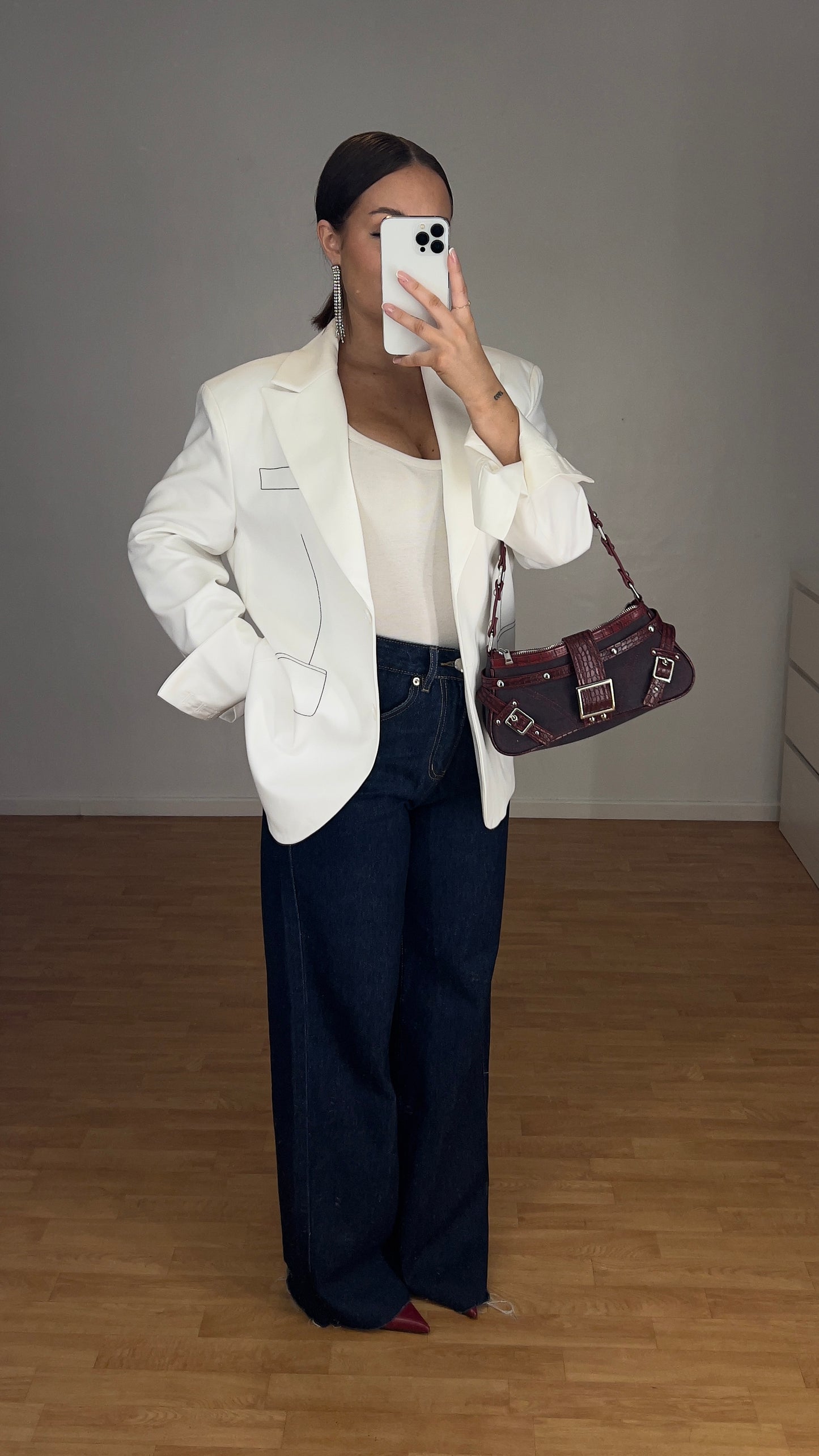 Blazer surpiqûres - blanc