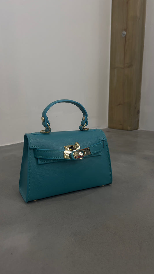 Sac en cuir H - turquoise