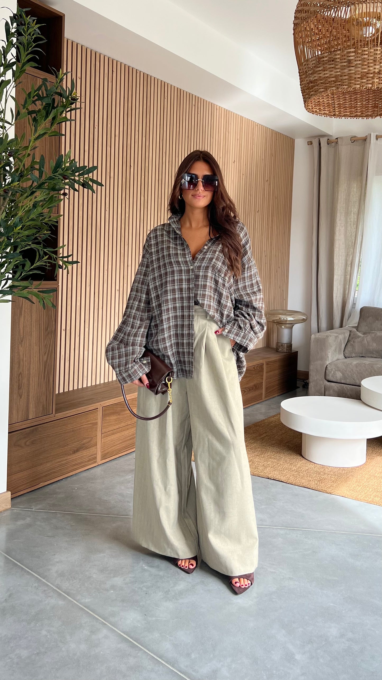 Chemise oversize à carreaux