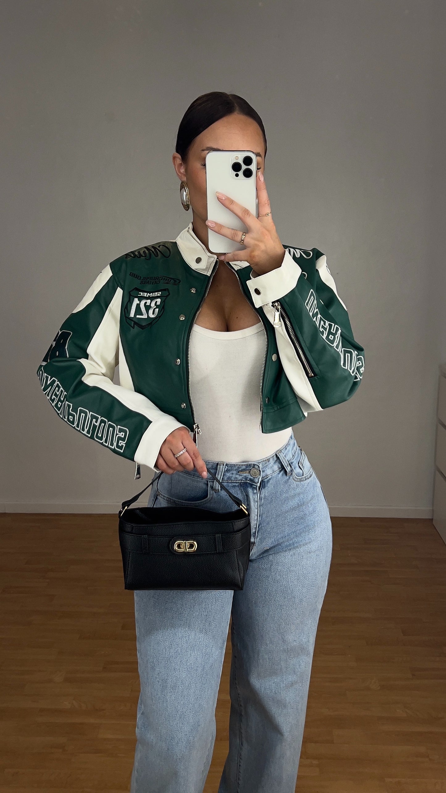 Veste moto - verte