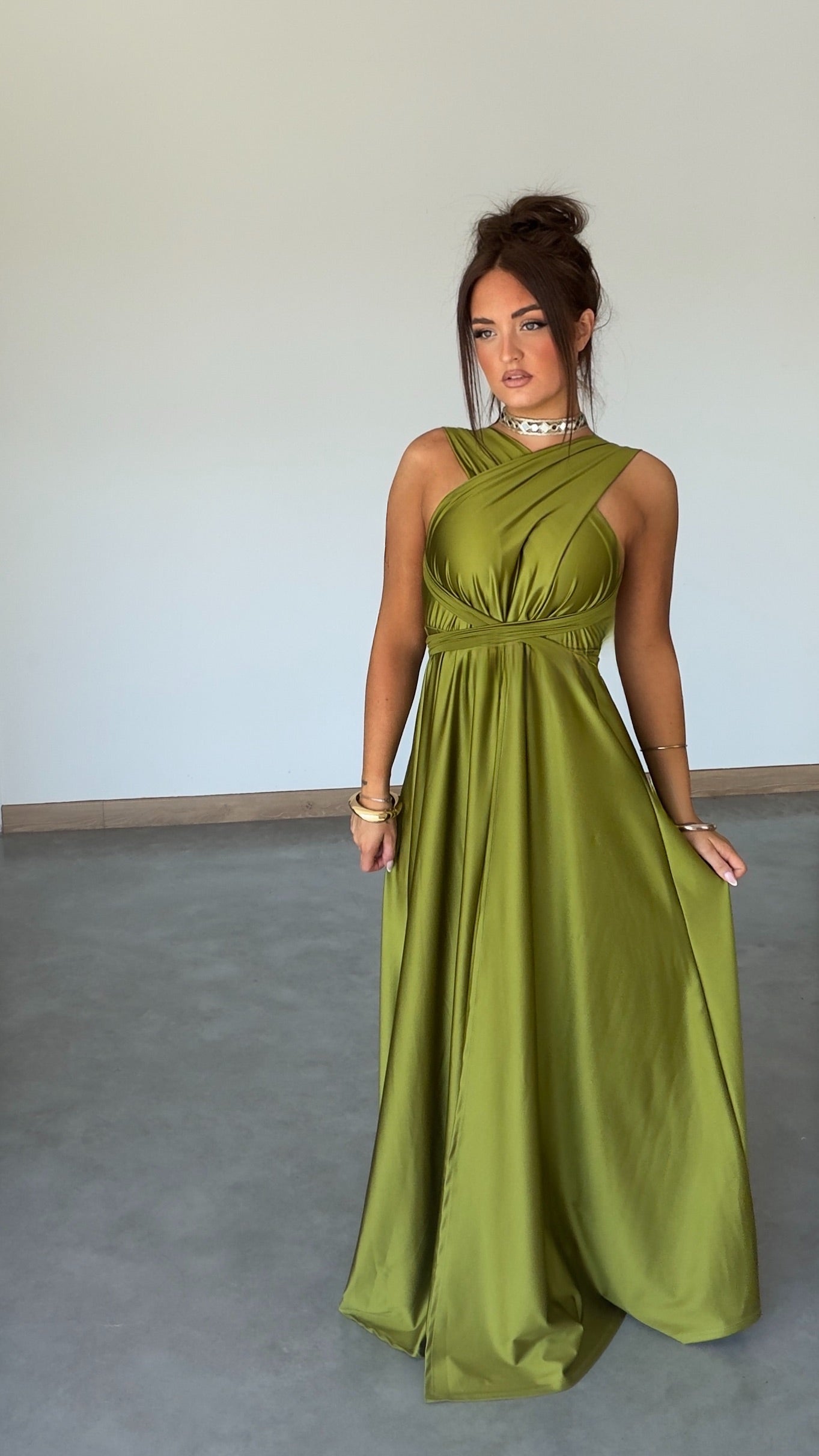 PRÉCOMMANDE Robe modulable - vert olive (livraison dans 2 semaines)