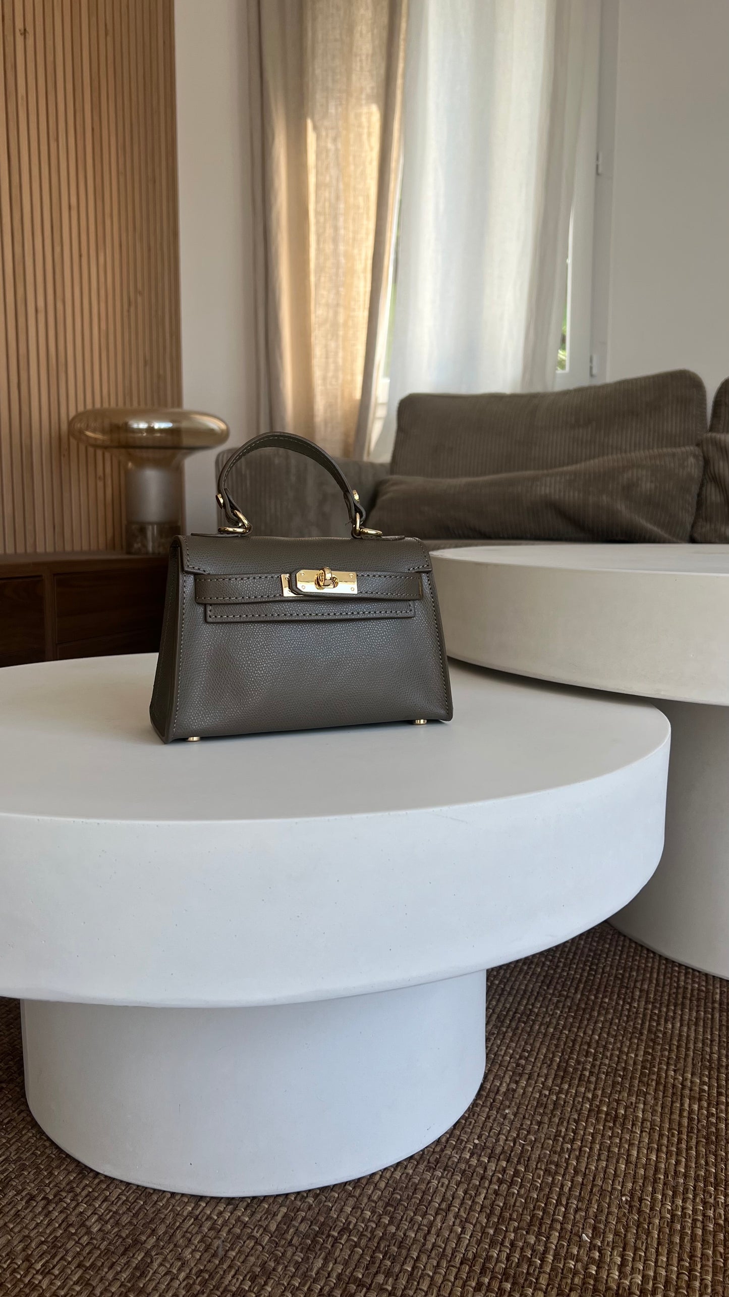 Sac inspiration en cuir - taupe