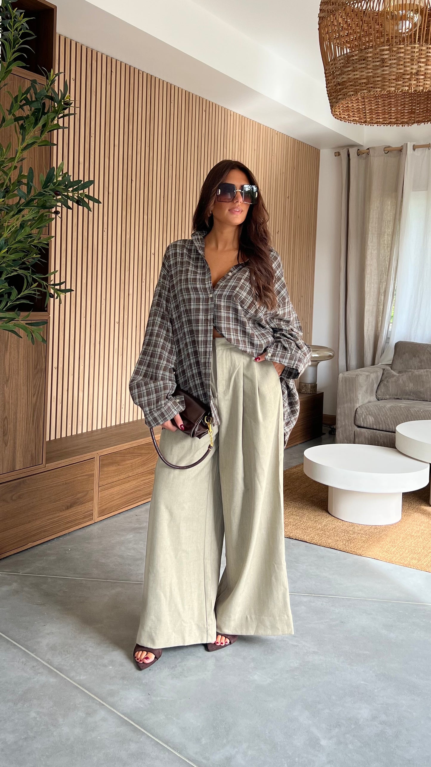 Chemise oversize à carreaux