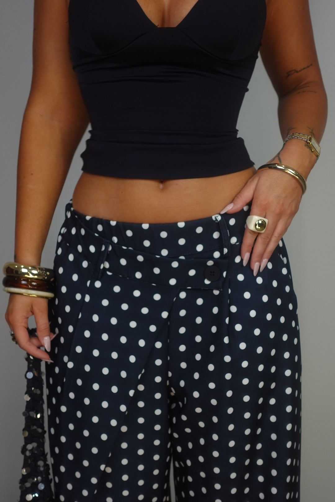 Pantalon à pois - noir