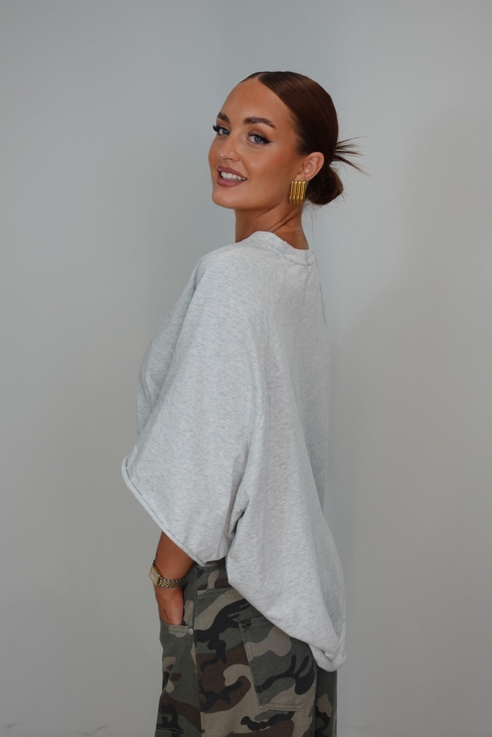 T- shirt loose - gris clair