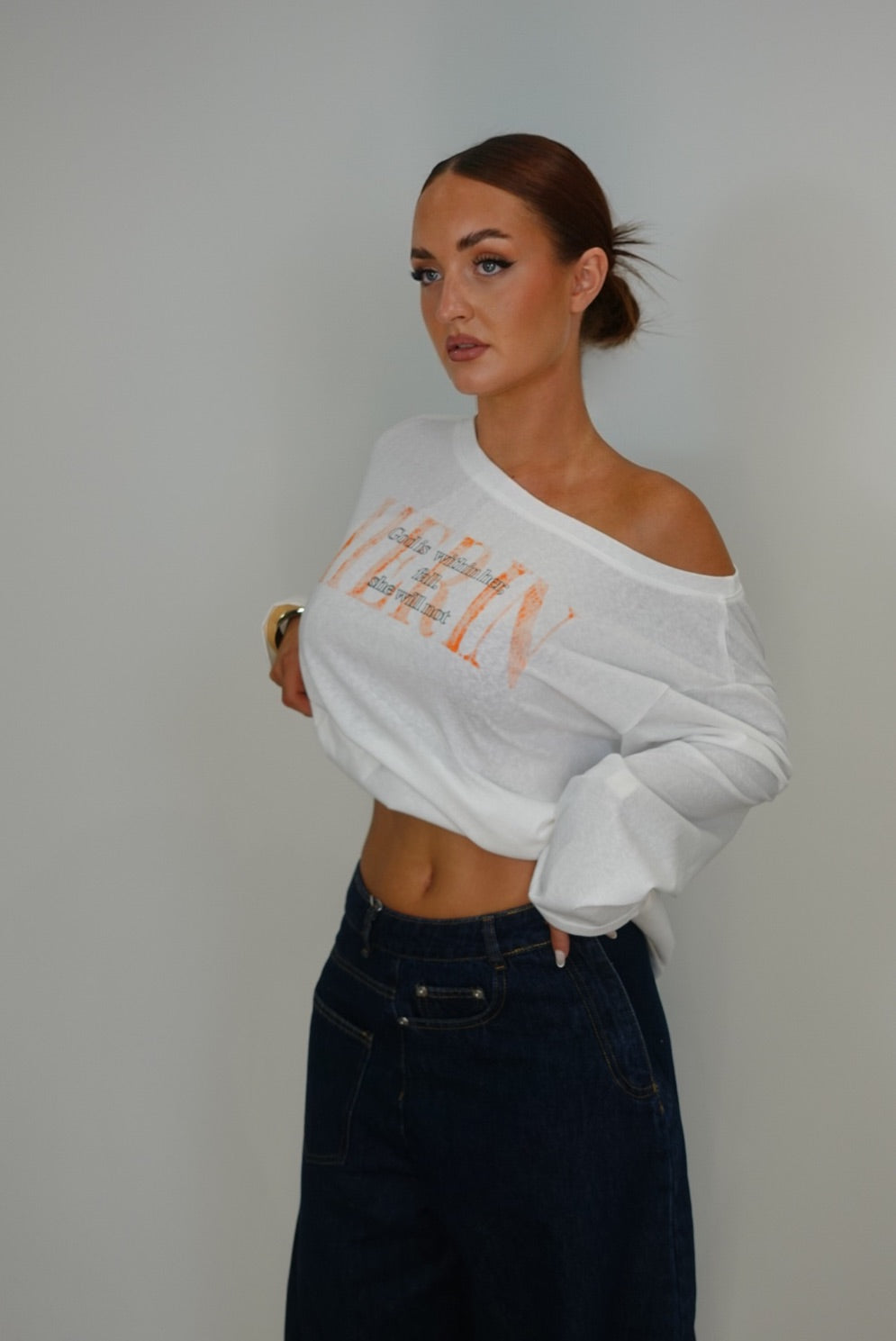 T-shirt loose manches longues - blanc