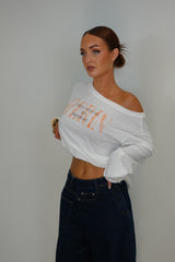 T-shirt loose manches longues - blanc