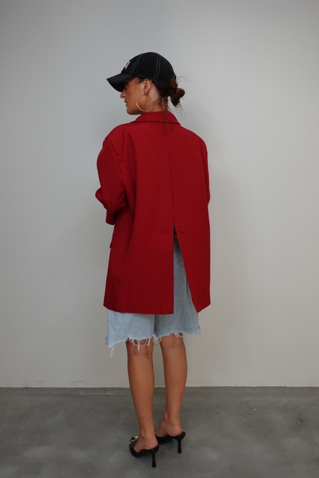 Blazer manches courtes loose - rouge
