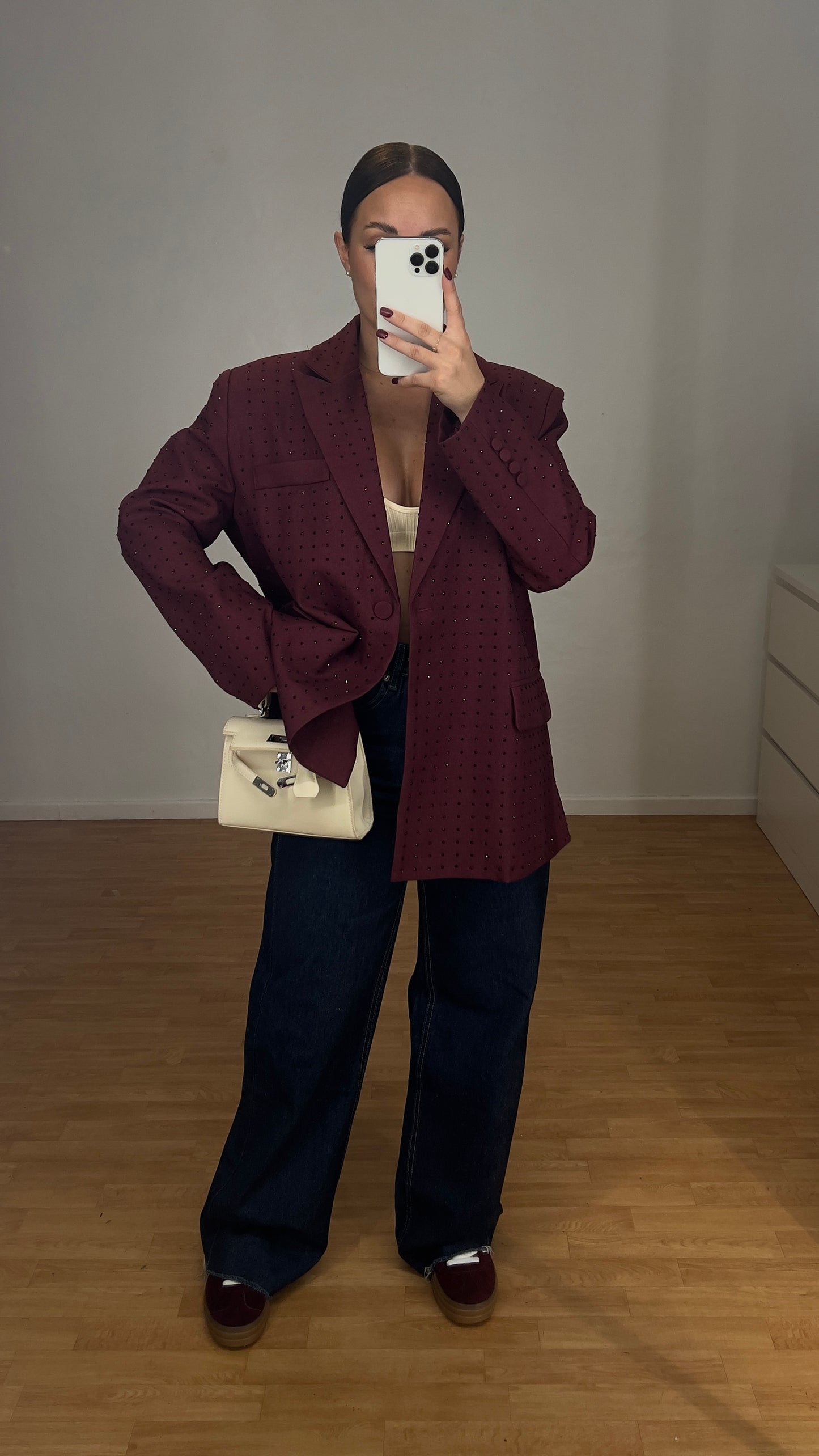 Blazer strass oversize - Bordeaux