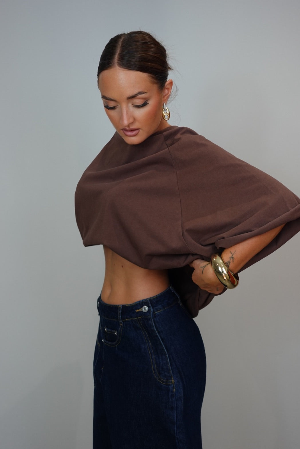 T-shirt loose - chocolat