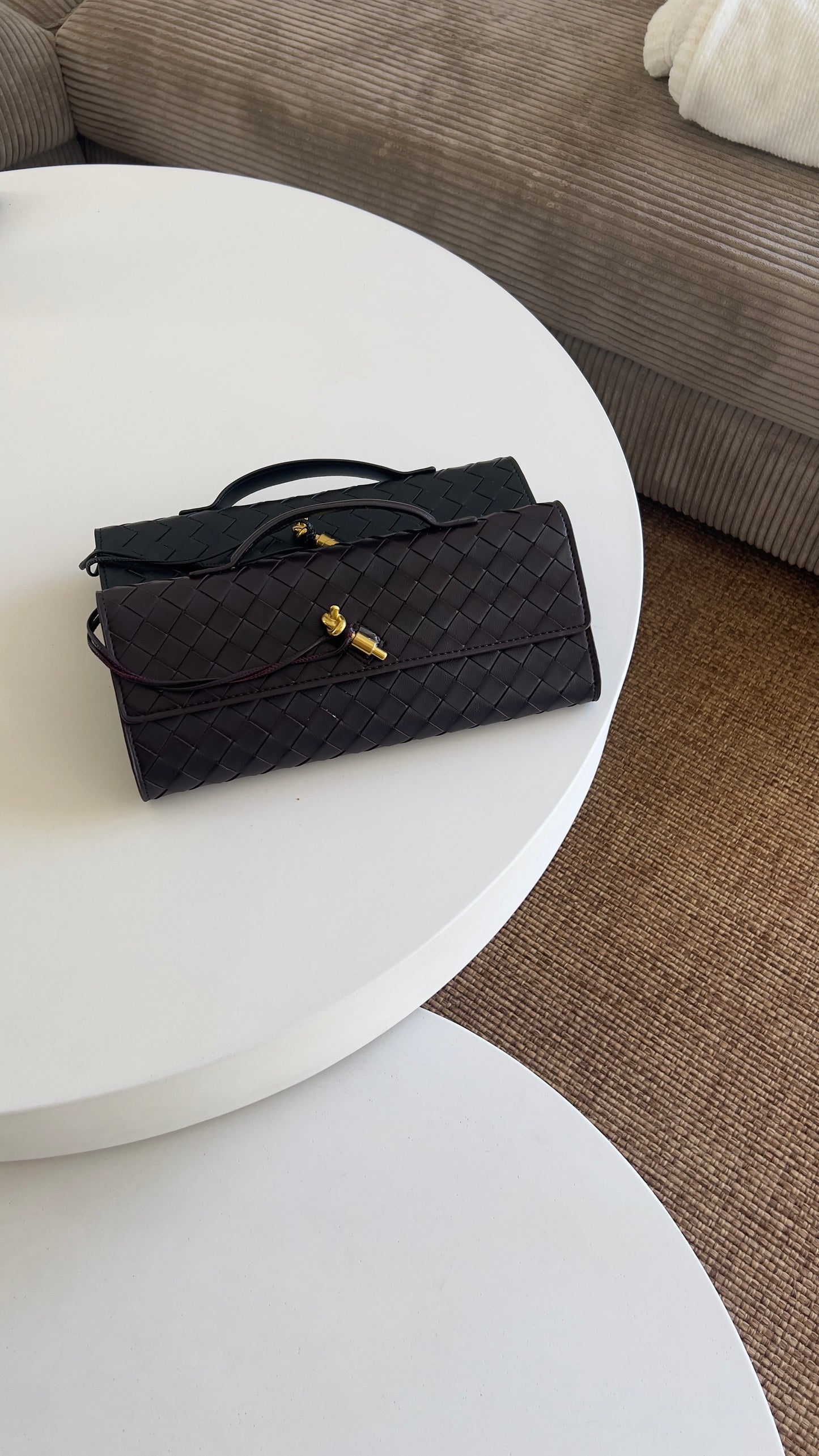 Sac baguette en cuir - noir