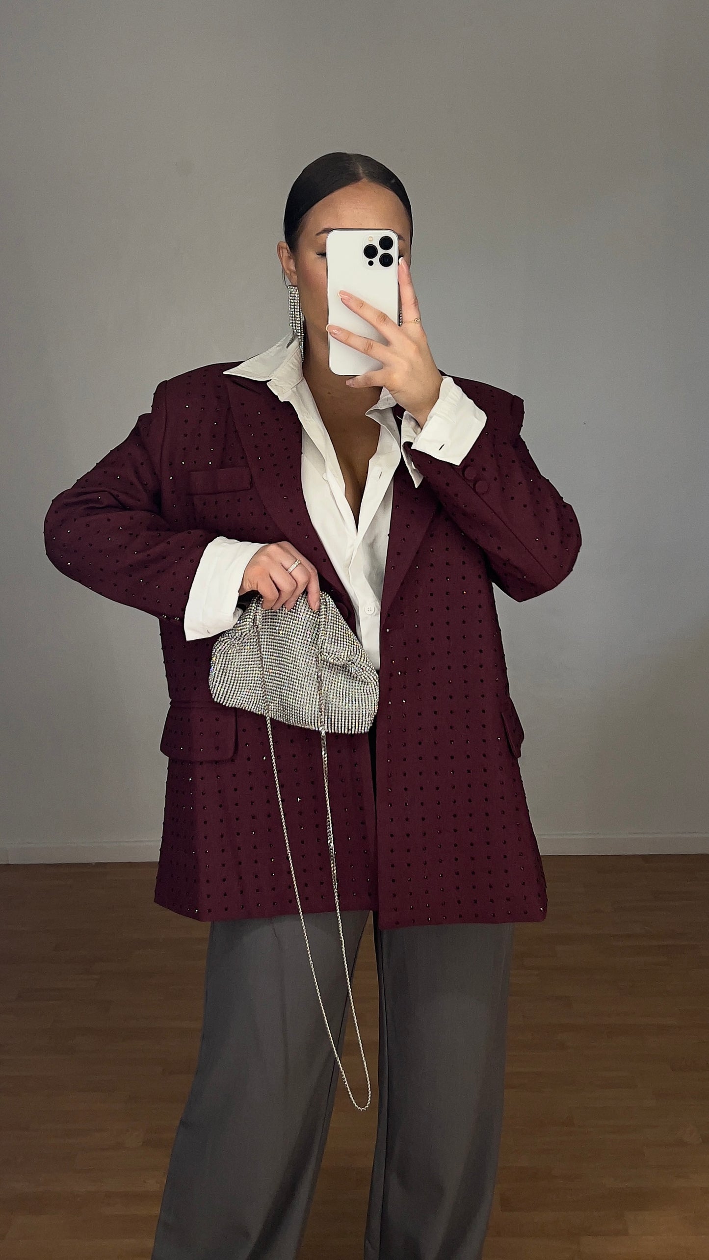 Blazer strass oversize - Bordeaux