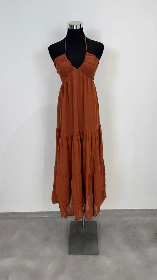 Robe croisée terracotta