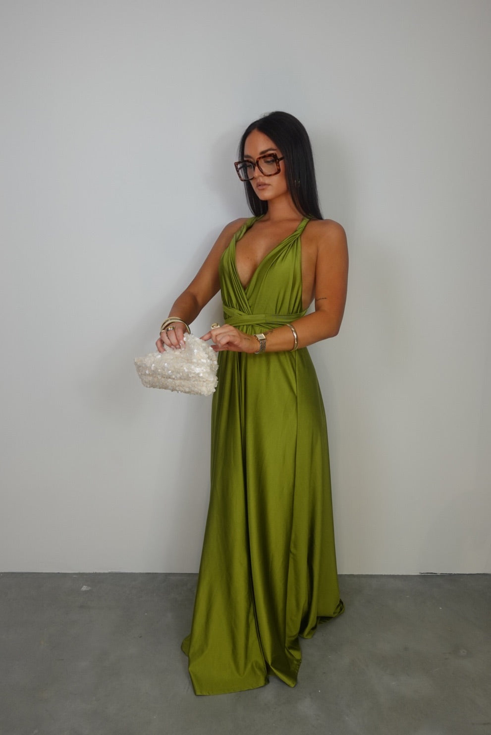 PRÉCOMMANDE Robe modulable - vert olive (livraison dans 2 semaines)