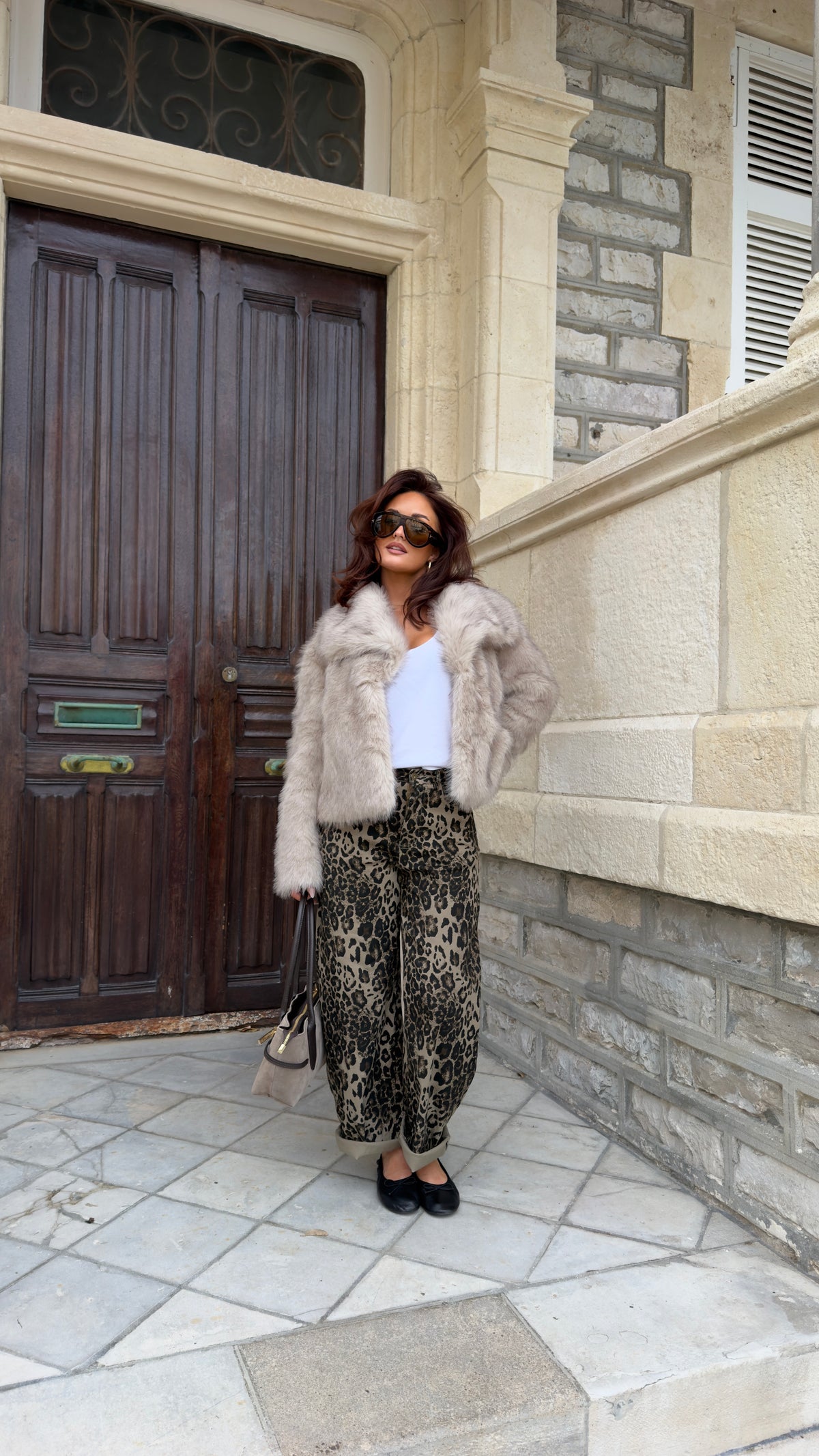 Fausse fourrure courte  - taupe