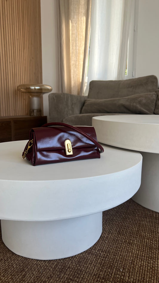Sac classique en cuir - bordeaux