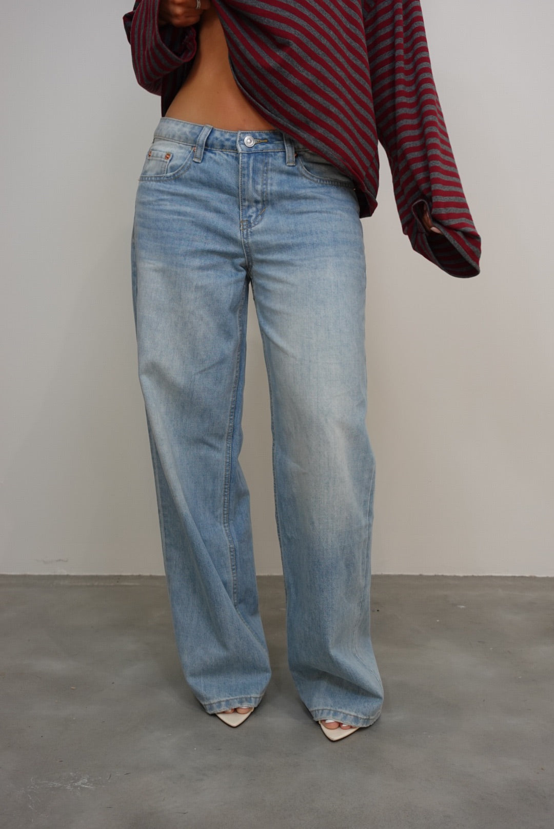 Jeans taille basse loose - clair