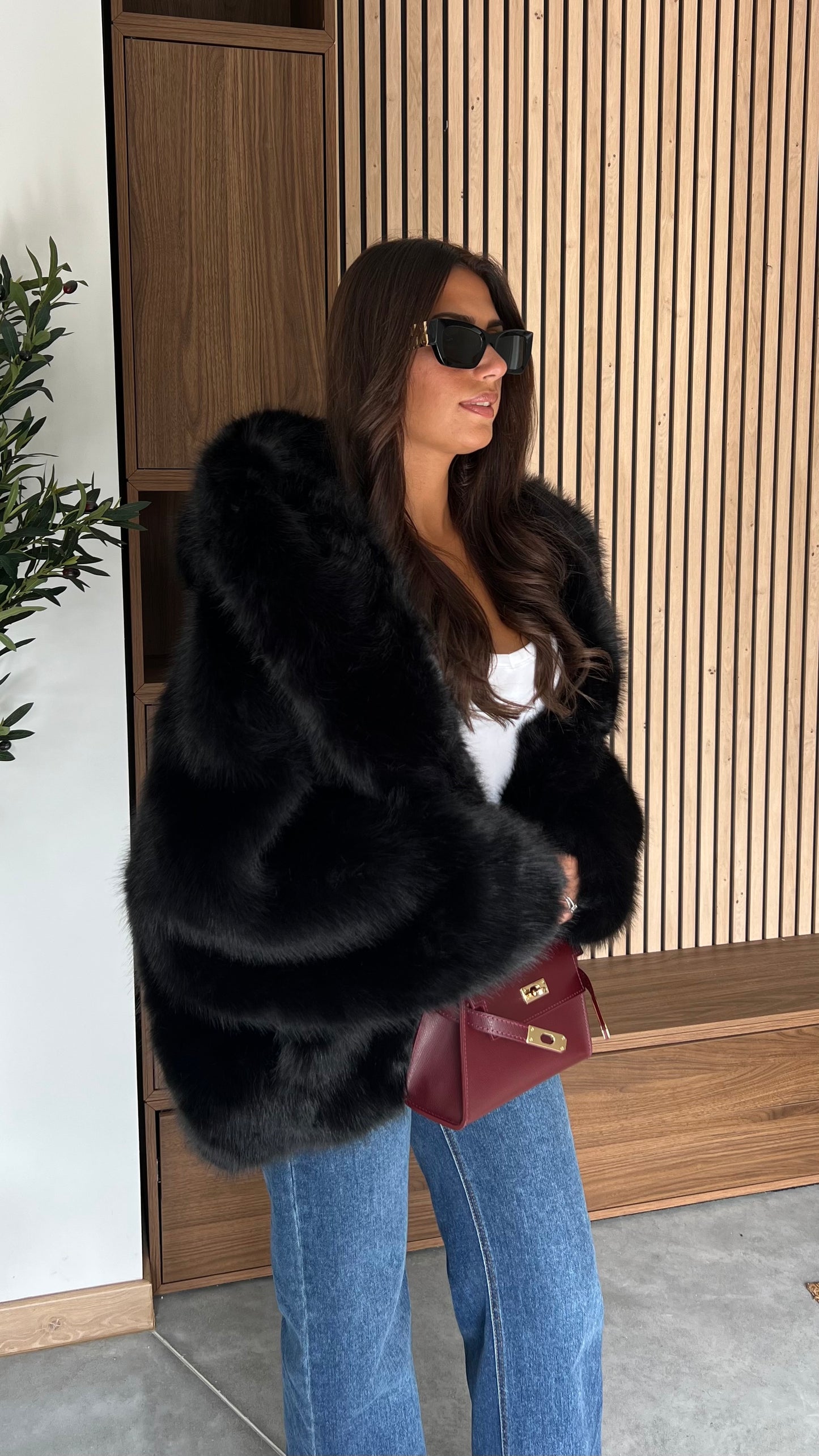 Fausse fourrure - noire