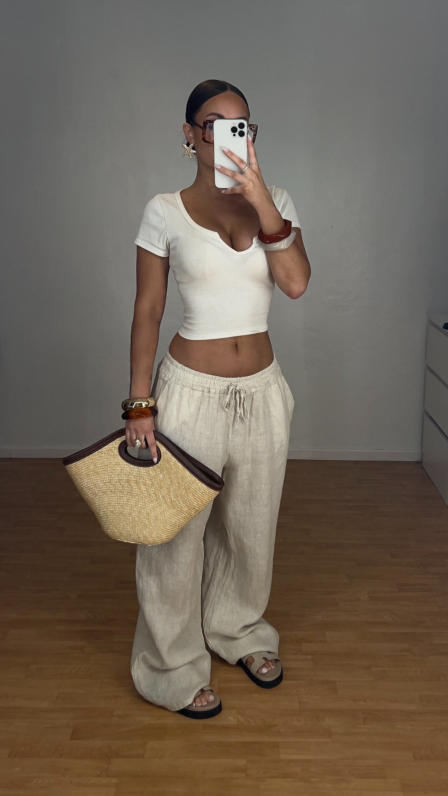 Pantalon en lin - beige