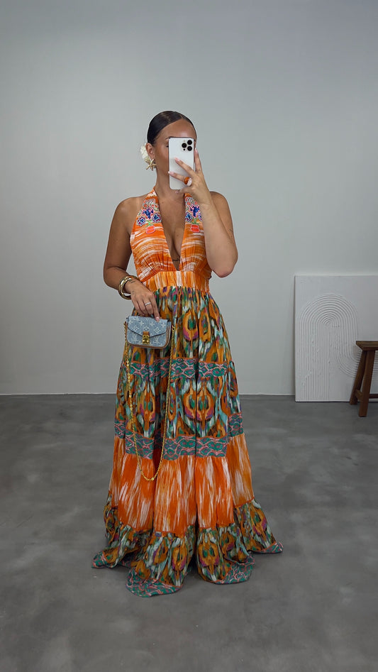 Robe longue TAO - orange