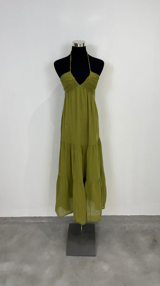 Robe croisée kaki