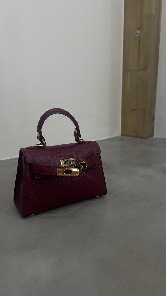 Sac en cuir H - bordeaux
