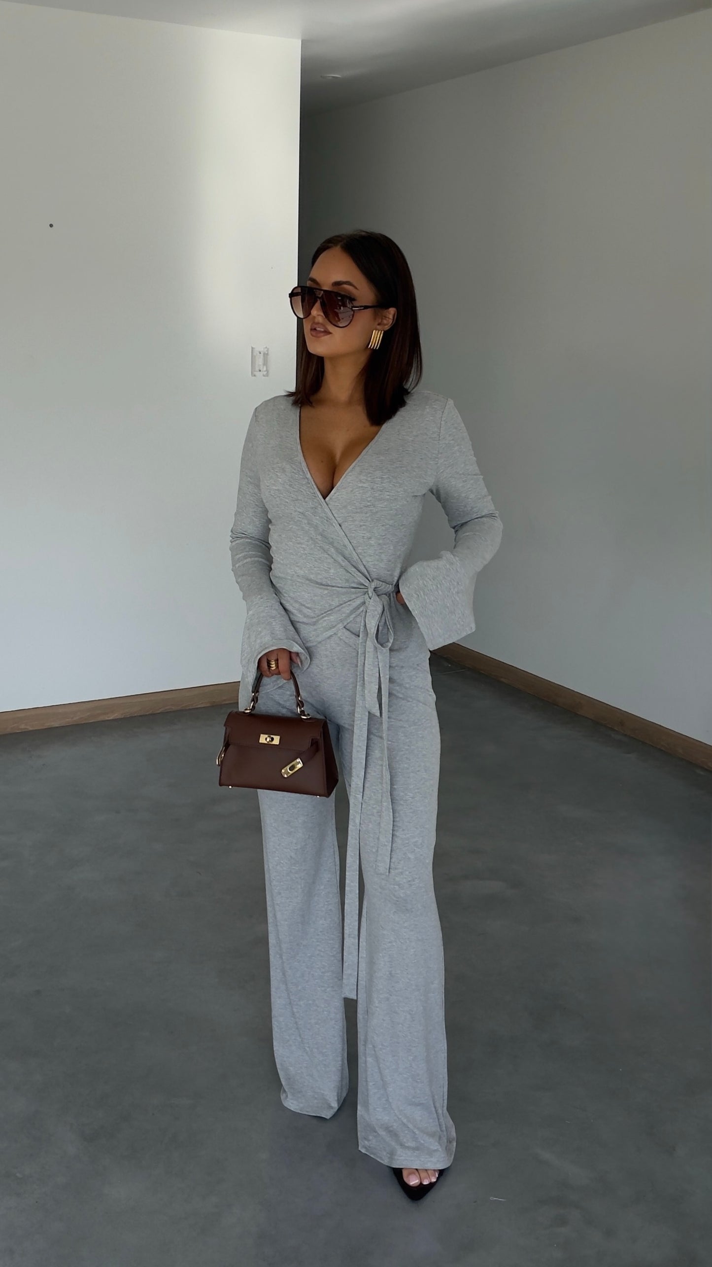 Ensemble cache cœur - gris