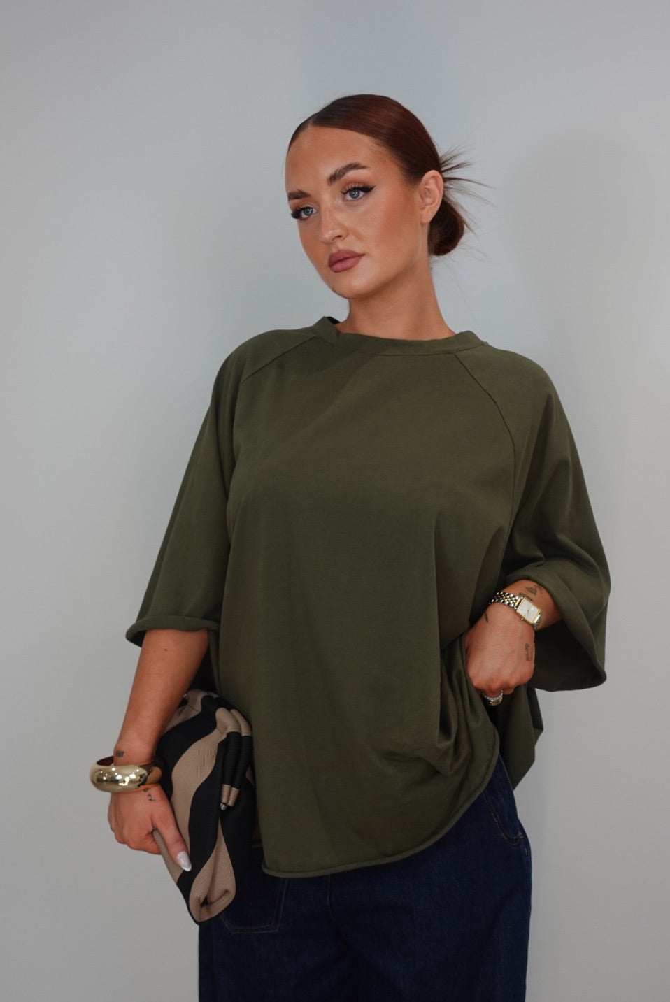 T- shirt loose - kaki